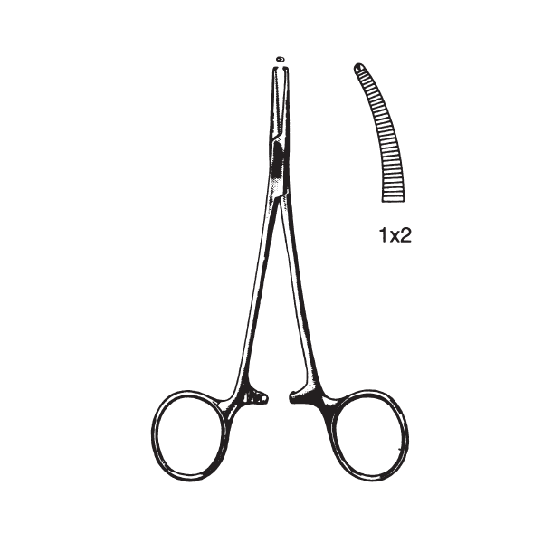 PINZA HALSTED MOSQUITO CURVA 1X2 12 CM