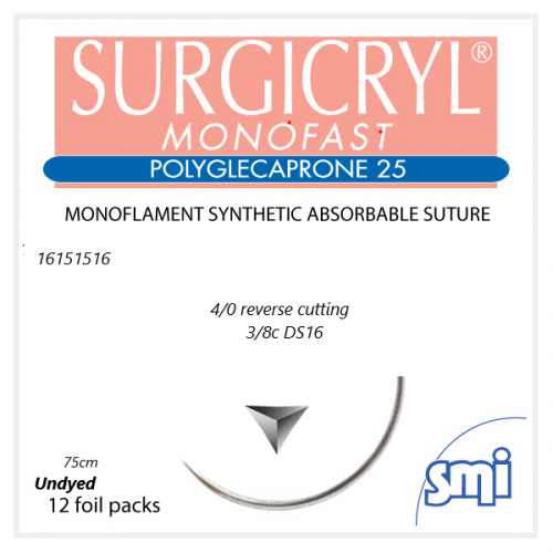 SUTURA SURGICRYL MONOFAST 4/0 3/8C75 CM INCOLORE