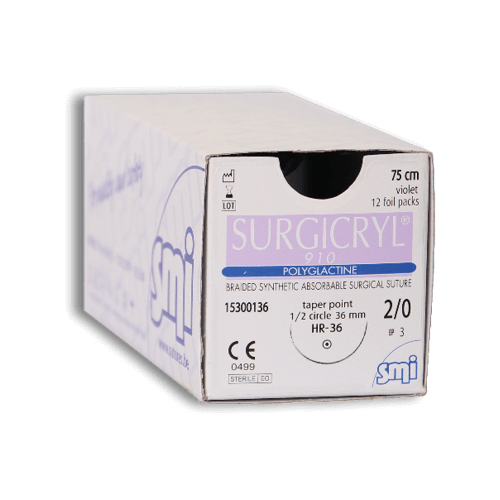 SUTURA SURGICRYL 910  5/0 3/8C 75 CM VIOLA