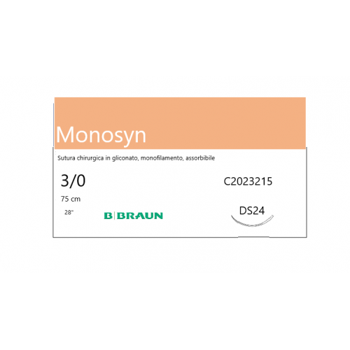 MONOSYN ASSORBIBILE INCOLORE 3/0 (2) 70CM DS24